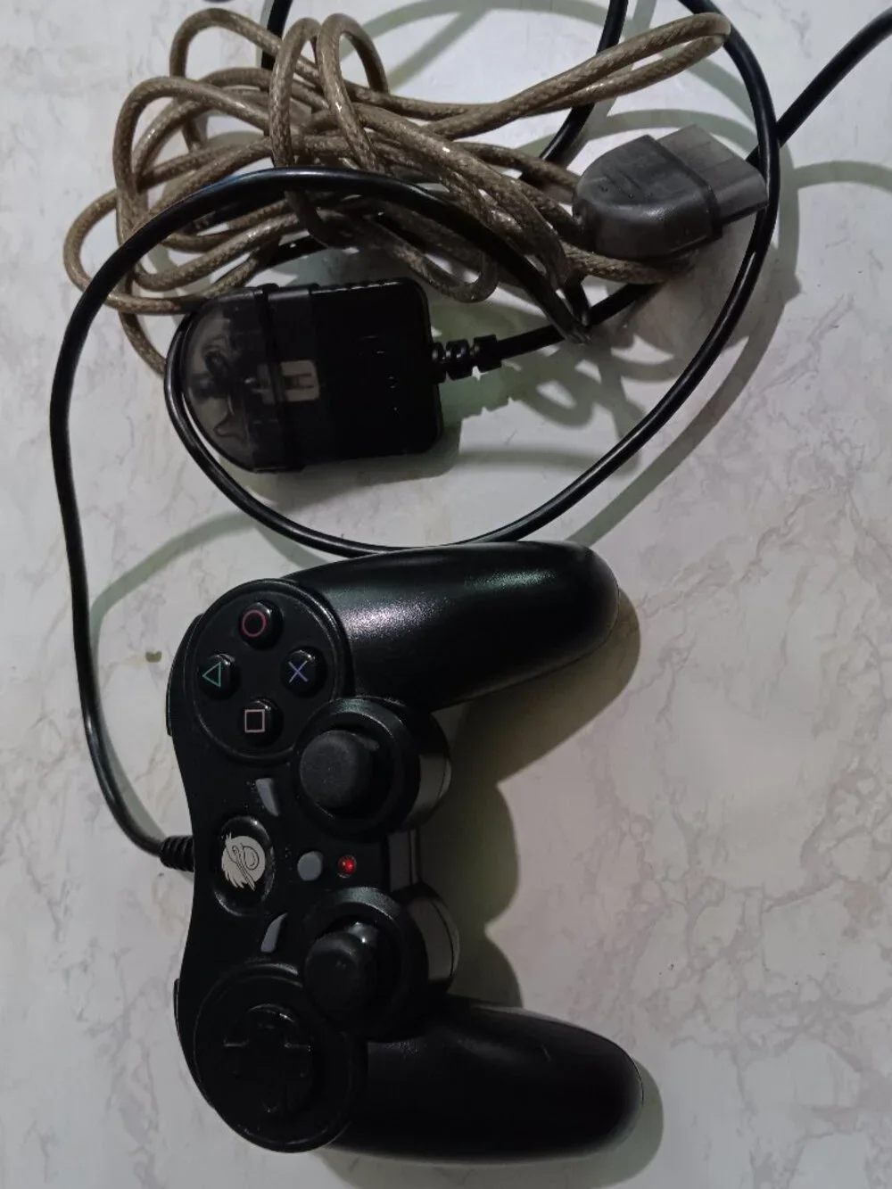 Playstation Controller Extension Cable + Pelican Black Wired Controller